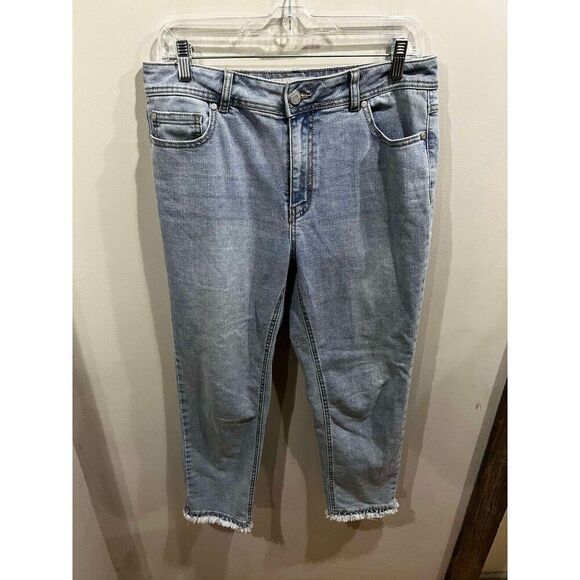 Denim - EST. 1946 Denim Jeans Womens Size 10 Blue High Rise Straight Frayed Ankles Denim
